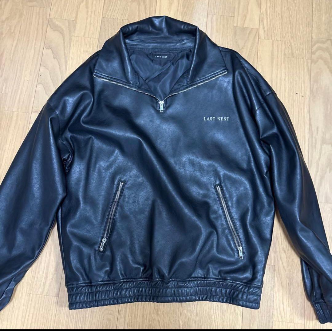 LASTNEST YZERR 着用　PU レザー ハーフジップ　HIPHOP 革