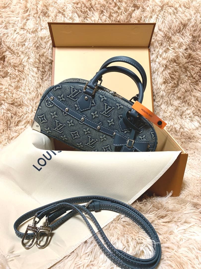 デニムミニボストン　ショルダー付き