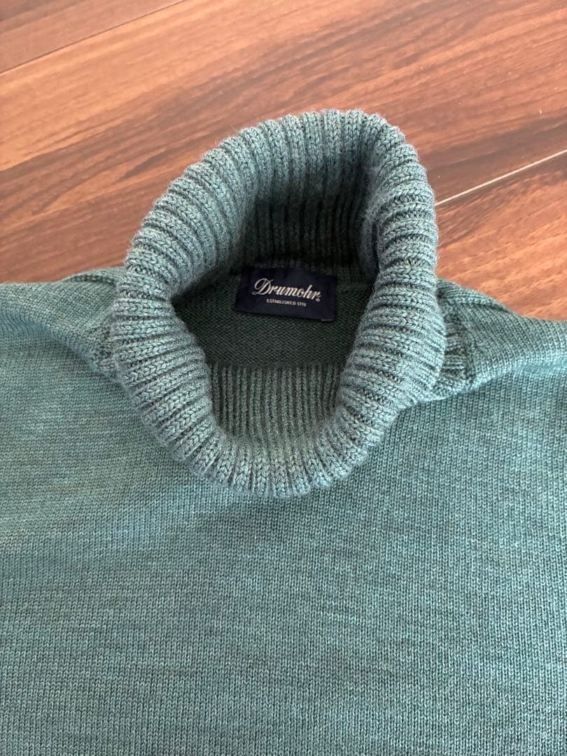 Drumohr ドルモア 8ゲージ タートルネック 46 グリーン