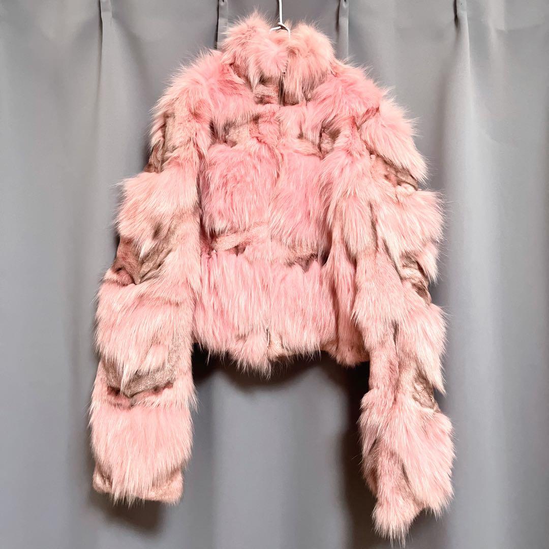 グラデーションピンクショート丈ファーコート ファージャケット y2k グランジ
