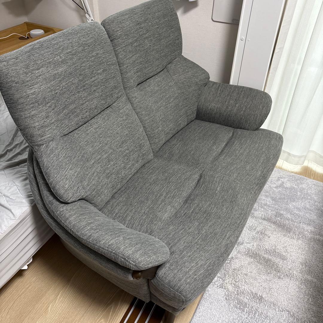 2人掛け布張りソファ(コウテイ3 DR-GY)