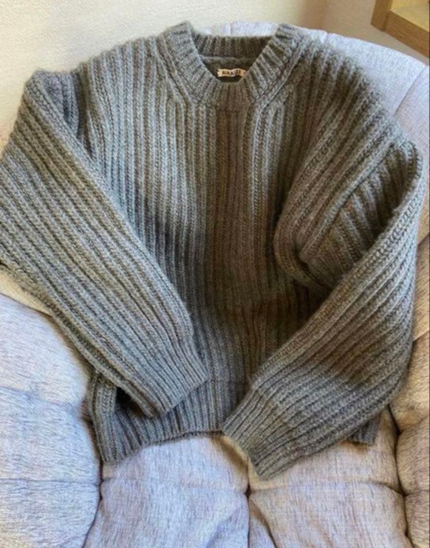 オーラリー スーパーミルドリブニット サイズ4 グレー