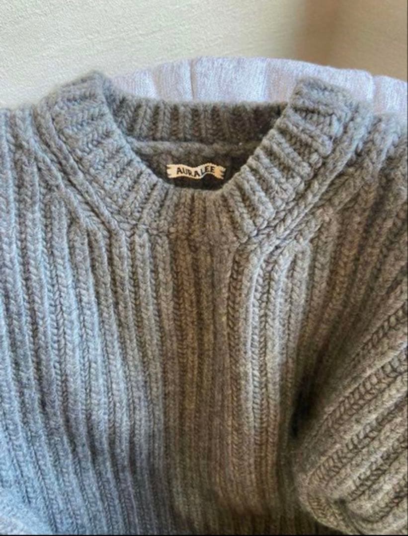 オーラリー スーパーミルドリブニット サイズ4 グレー