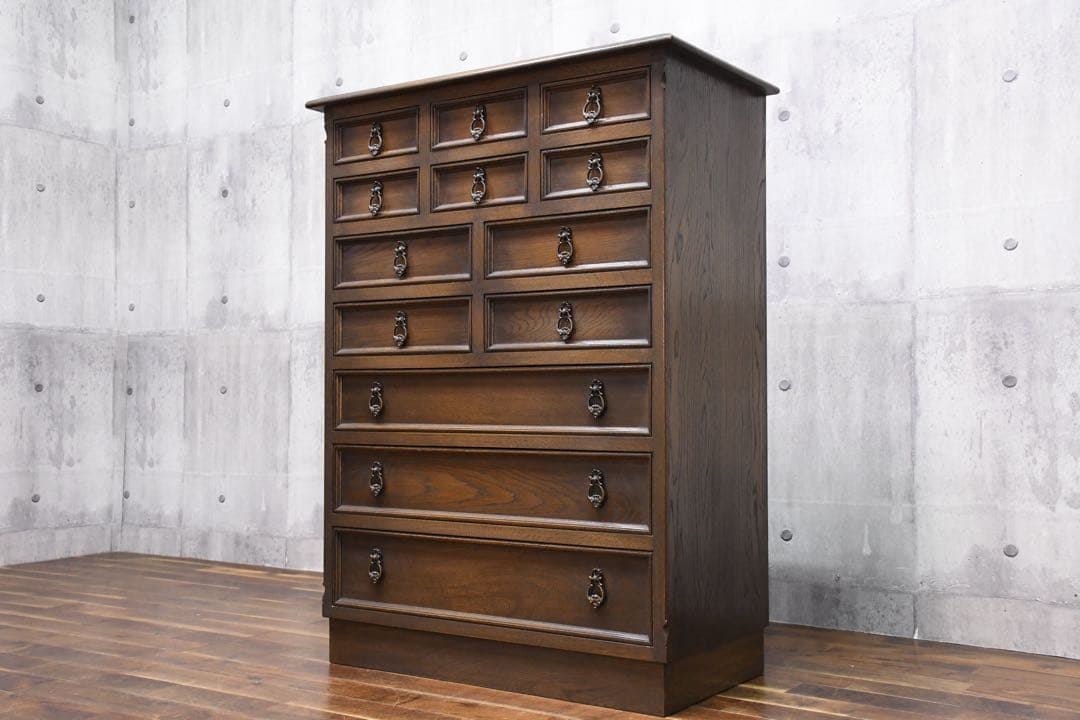 EHK65 永田良介商店 小物整理ダンス 50万 ナラ材(オーク材) 神戸洋家具