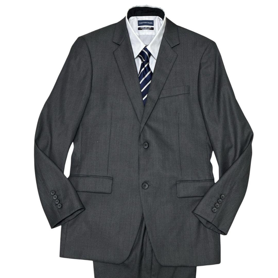 【美品】カルバンクライン CK セットアップ スーツ上下 シングル ストライプ