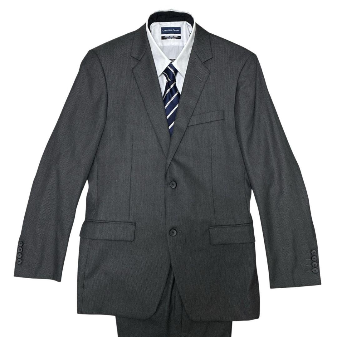 【美品】カルバンクライン CK セットアップ スーツ上下 シングル ストライプ