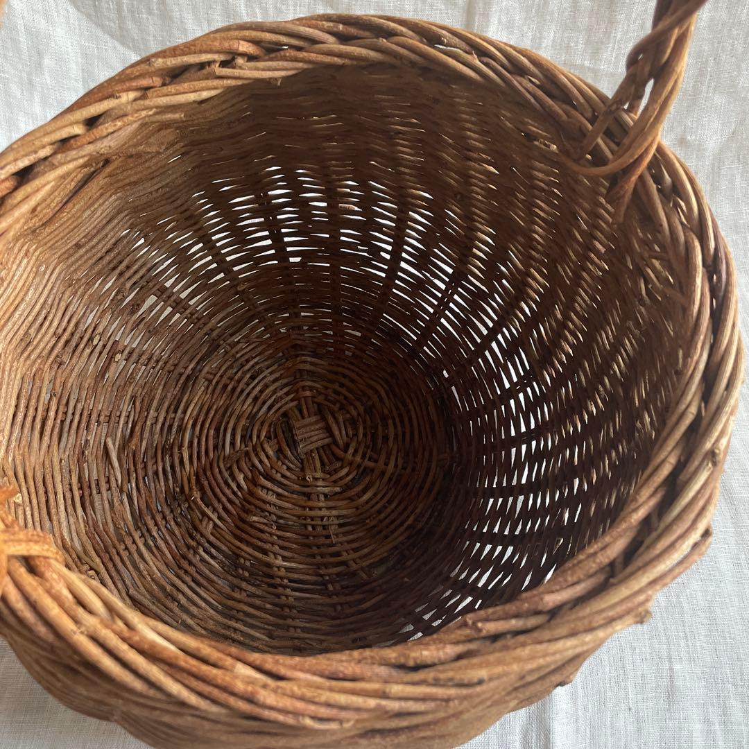 あけび　持ち手つきかご　あけびかご　古道具