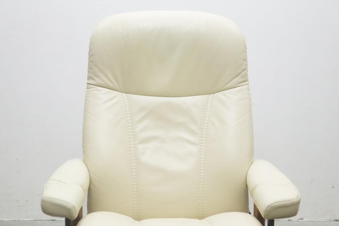 北欧 エコーネス コンサル オットマンセット 本革 リクライニング 1P ソファ