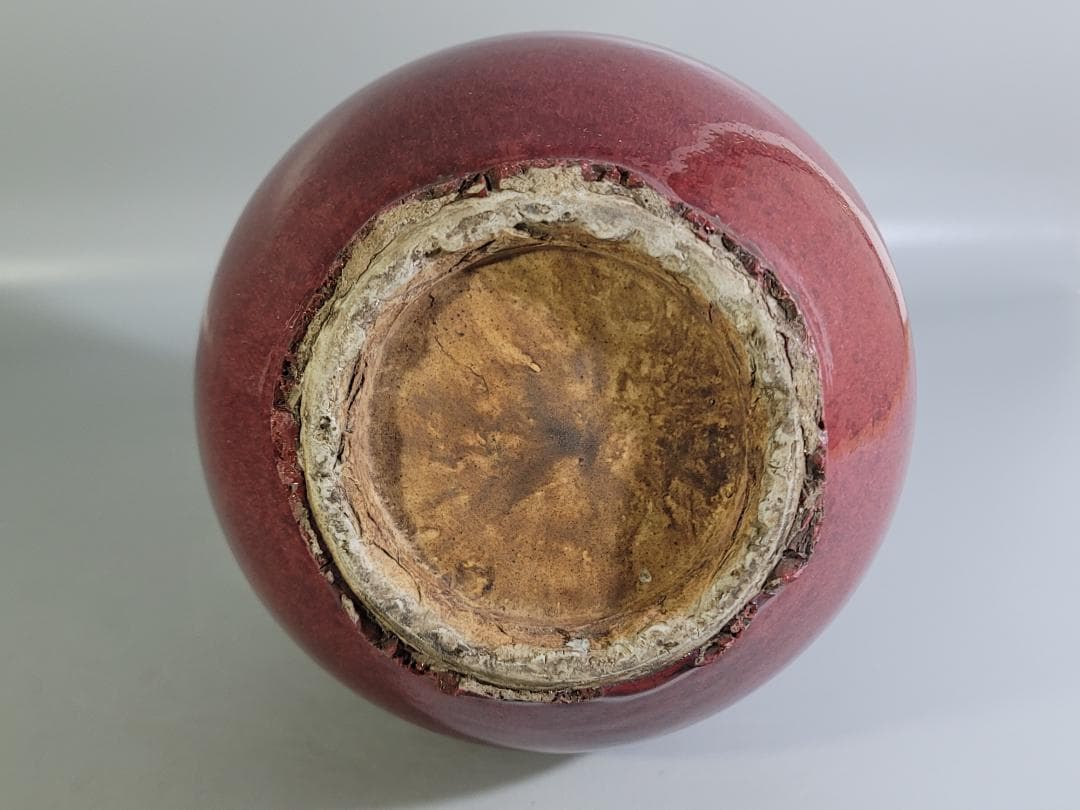 中国美術 紅釉花瓶 賞瓶 DT618