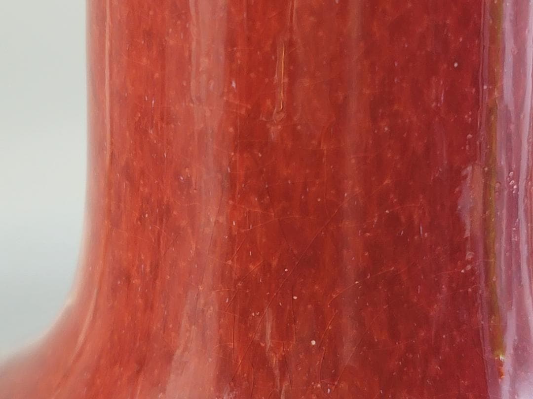 中国美術 紅釉花瓶 賞瓶 DT618