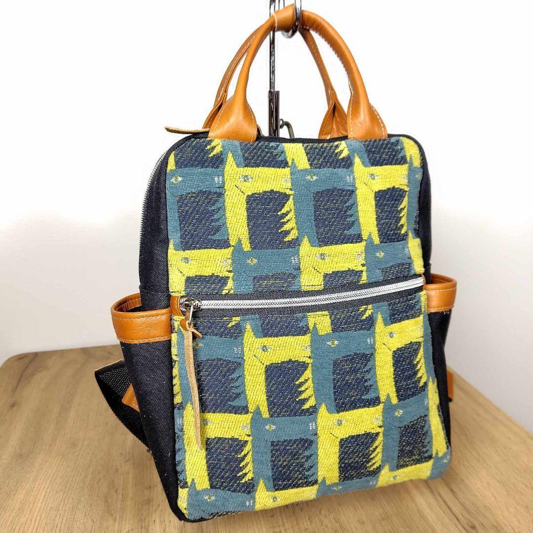 【SALE】ミナペルホネン/サラブレッドネイビー/ボストン型トートリュック本革キ