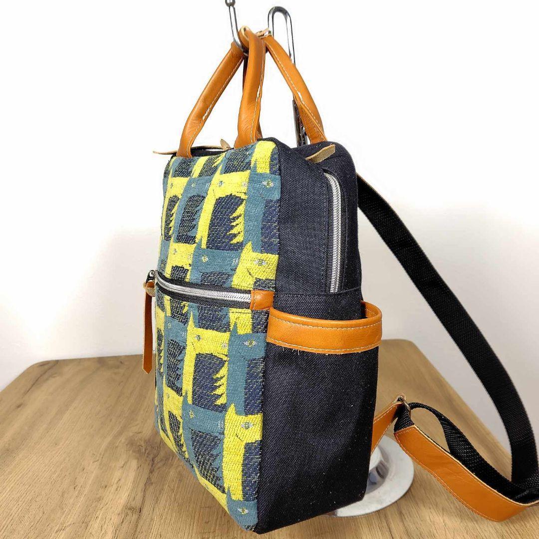 【SALE】ミナペルホネン/サラブレッドネイビー/ボストン型トートリュック本革キ