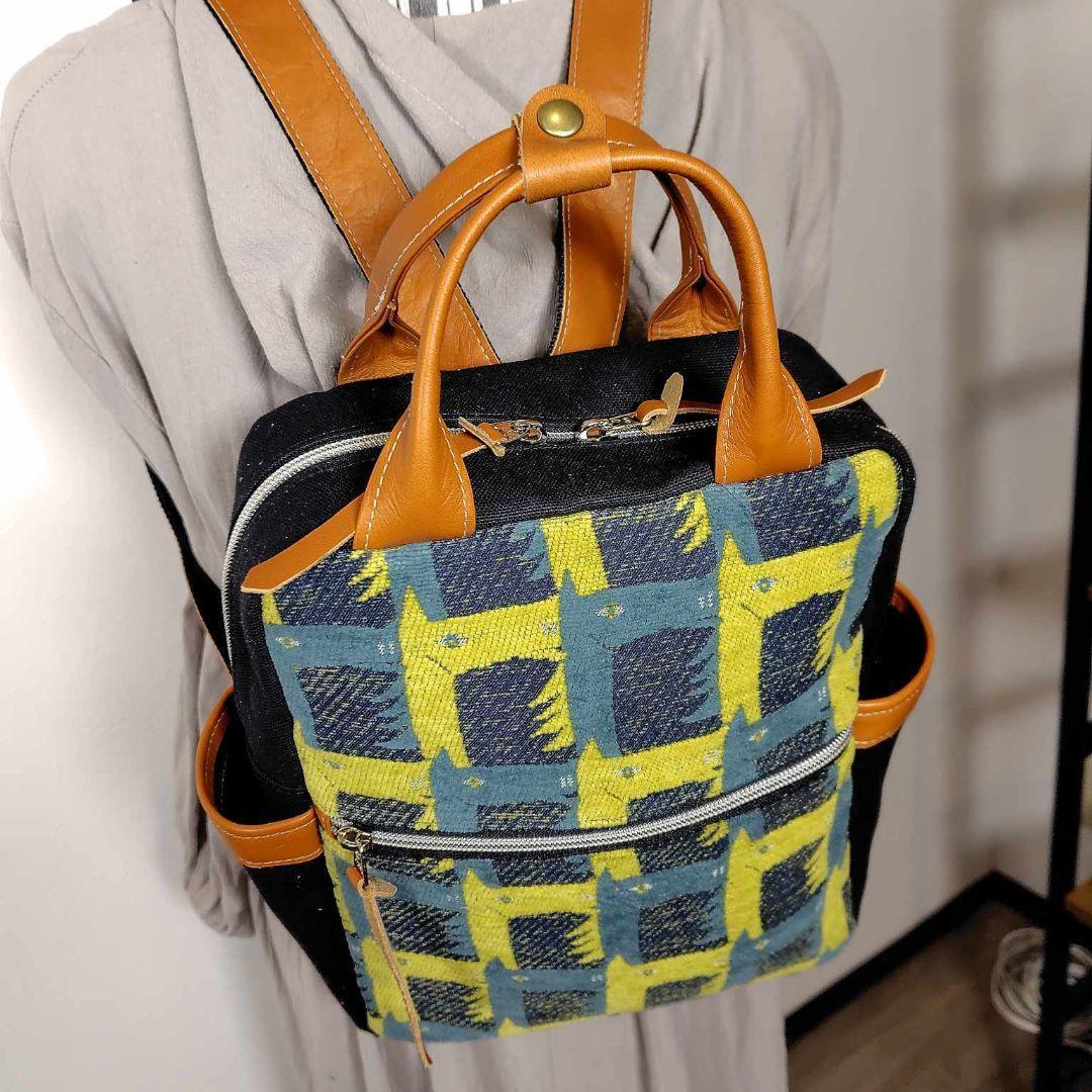 【SALE】ミナペルホネン/サラブレッドネイビー/ボストン型トートリュック本革キ