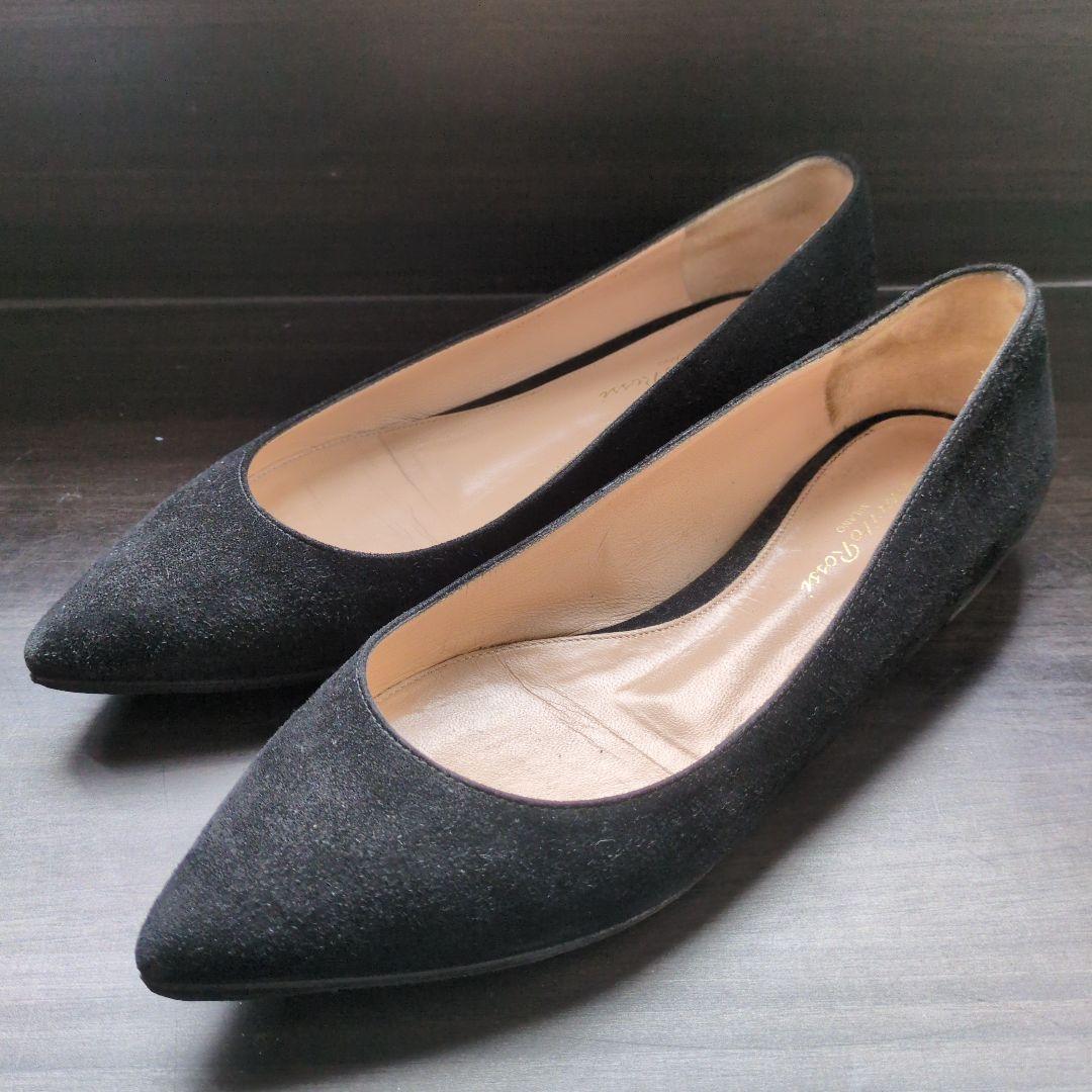 Gianvito Rossiスエードポインテッドトゥフラットシューズ