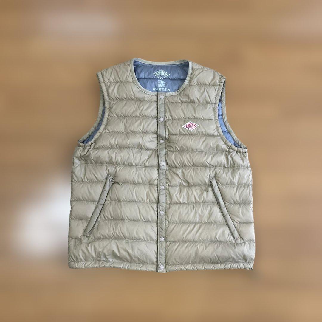 超美品【DANTON/ダントン】ライトダウンベスト36size ベージュ