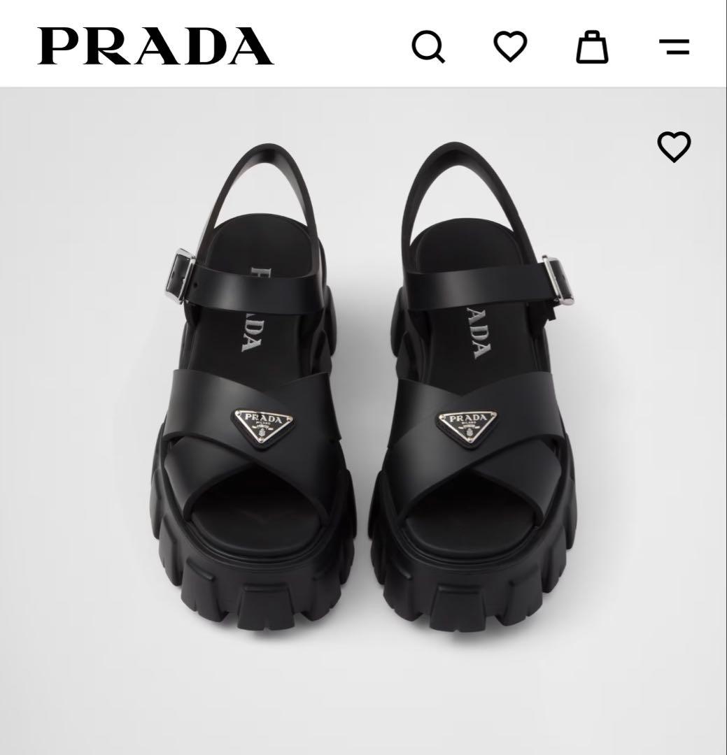 PRADA モノリス ラバーサンダル