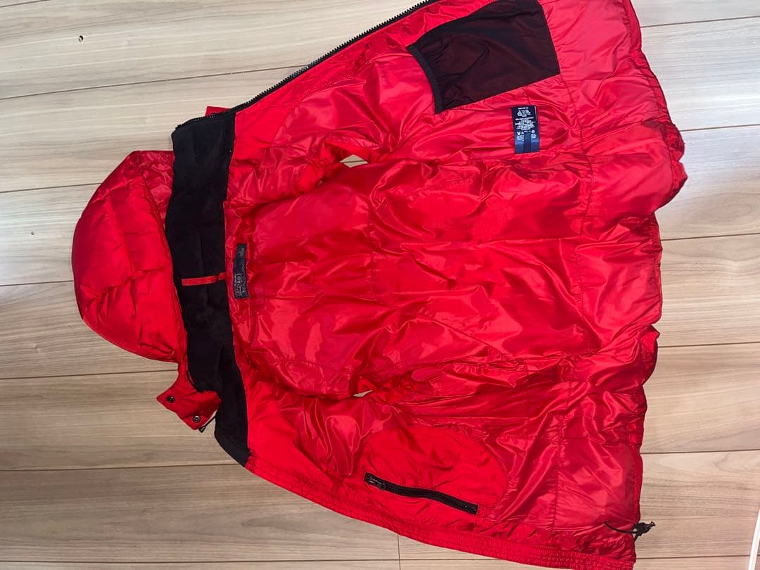 ポロ・ラルフ・ローレン フード付きダウンベスト 赤