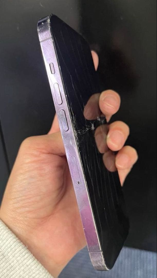 iPhone14Pro パープル 256GB 本体 Apple 画面割れ