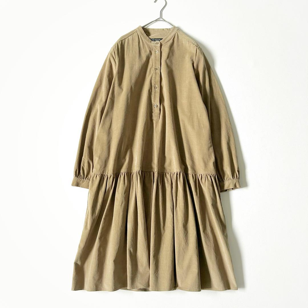 3119y マックスマーラ 大きいサイズ コーデュロイティアードワンピース