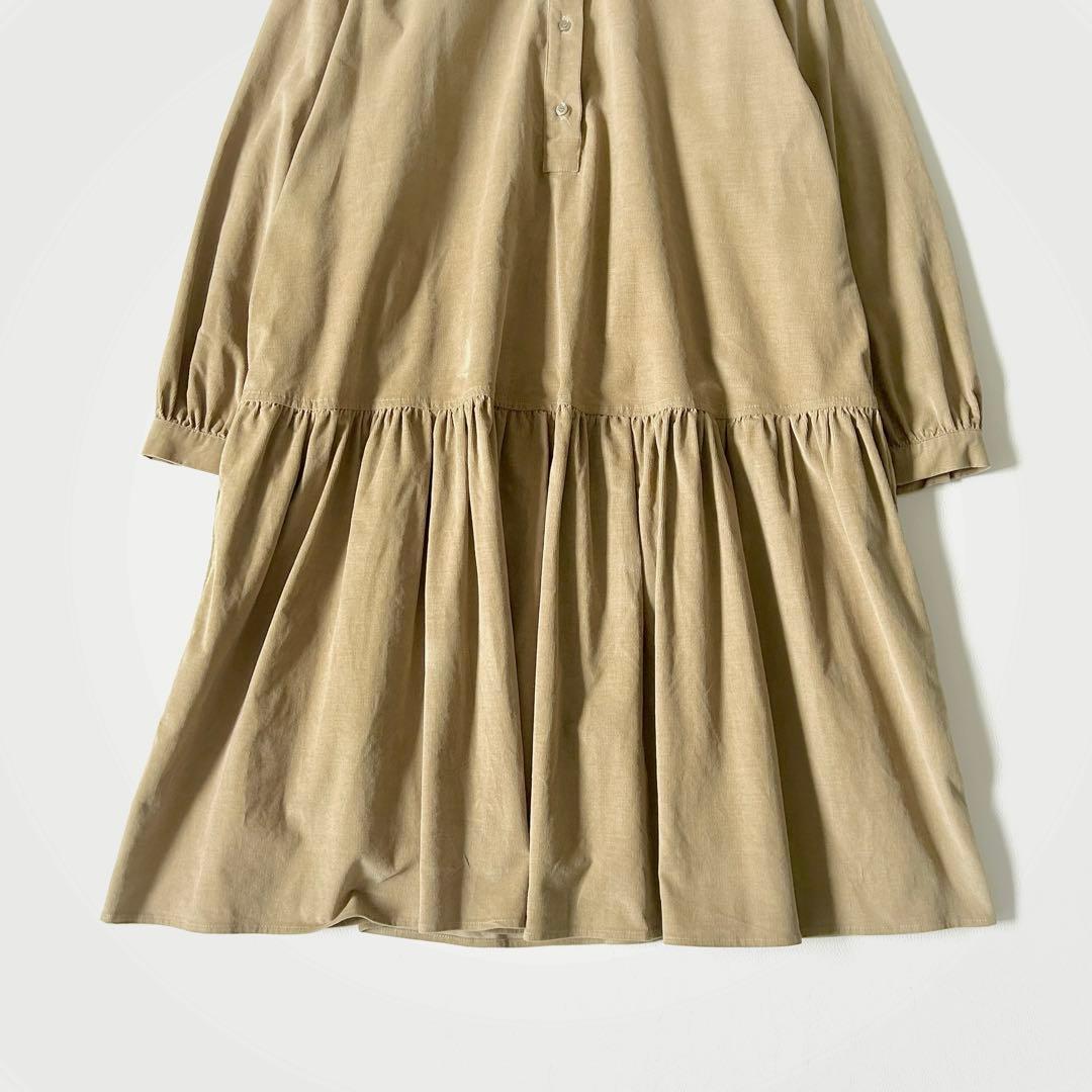 3119y マックスマーラ 大きいサイズ コーデュロイティアードワンピース