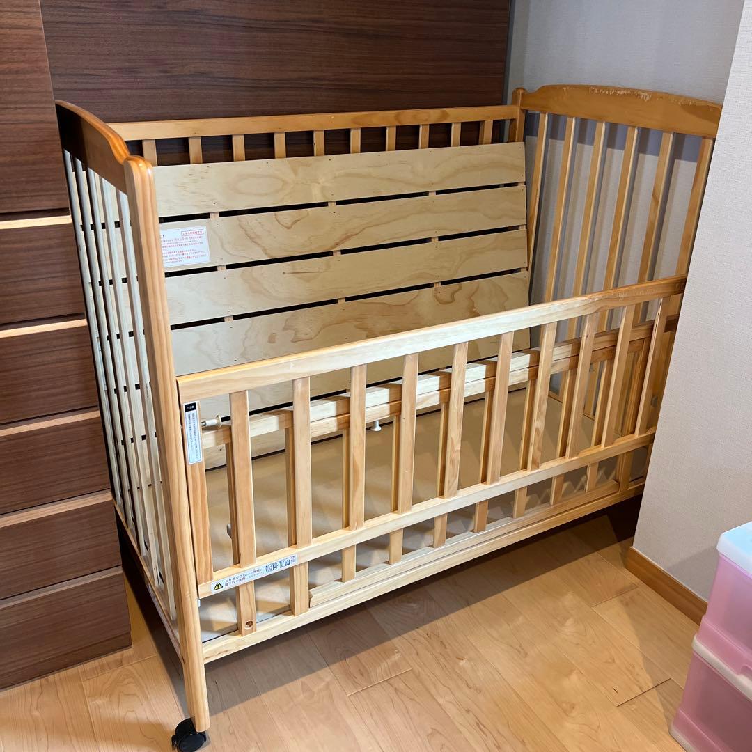 美品☆大和屋 ハイタイプ☆ベビーベッド☆ フロール