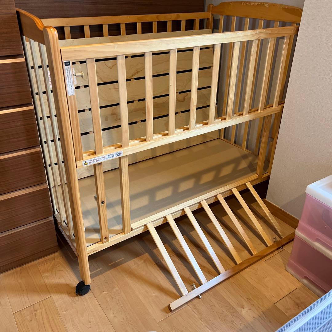 美品☆大和屋 ハイタイプ☆ベビーベッド☆ フロール