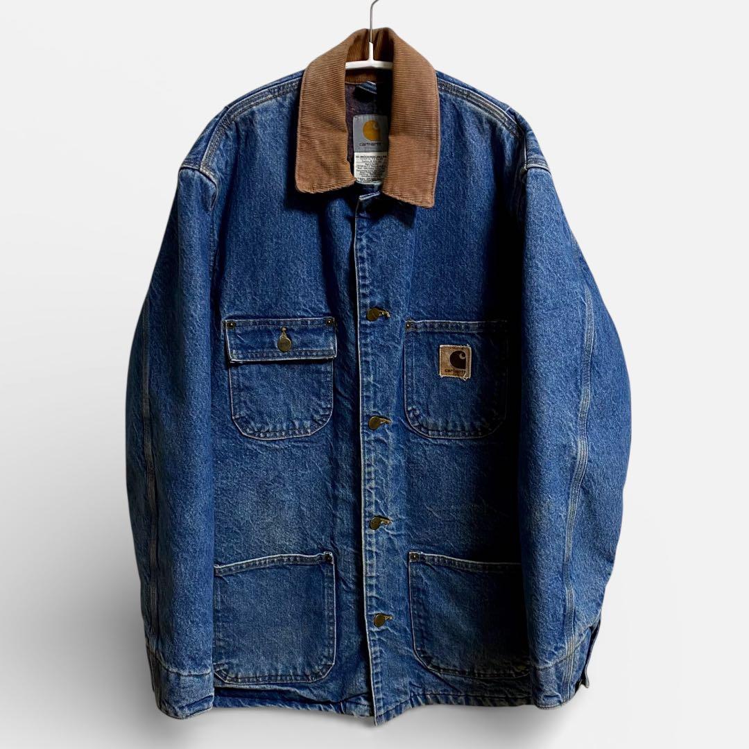 Sサイズ　USA製 カーハート カバーオール　チョアコート　インディゴ デニム