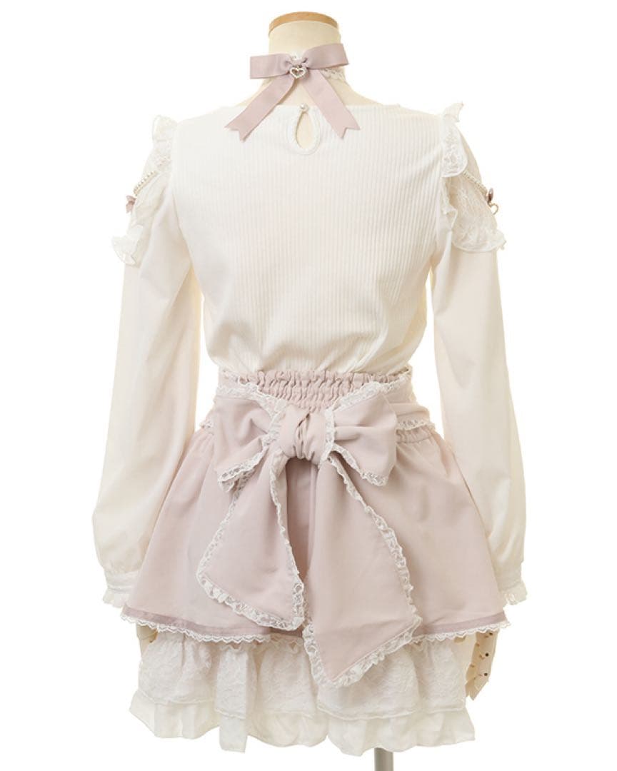 LIZLISA クロスレースリボンカットトップス