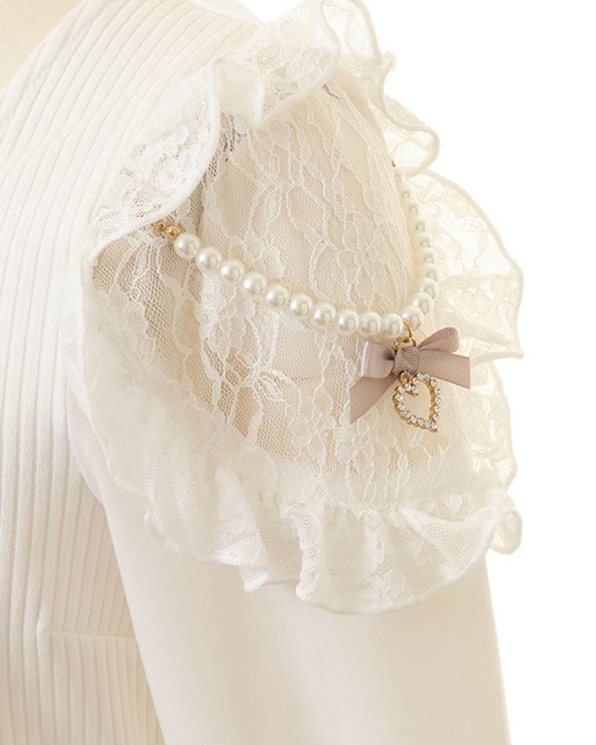 LIZLISA クロスレースリボンカットトップス