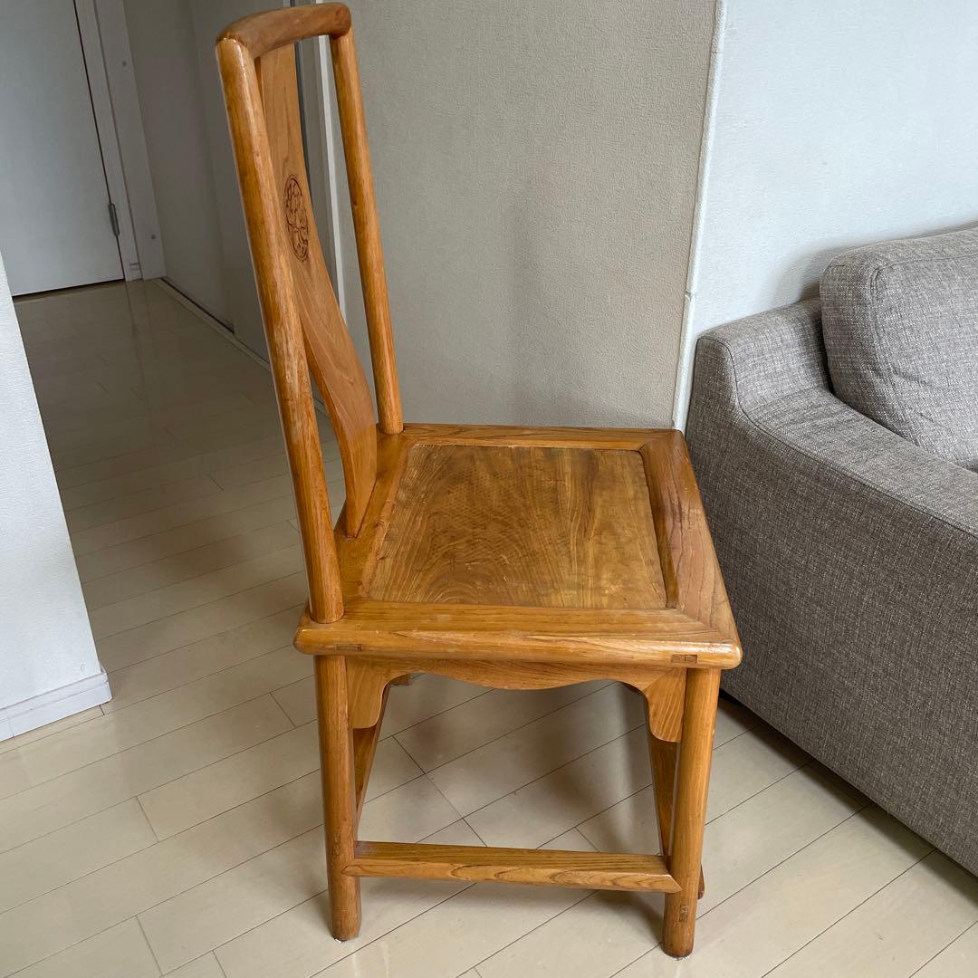唐木椅子 唐木家具 木製 美品 アンティーク 彫刻 牡丹彫刻 中国家具 李朝家具