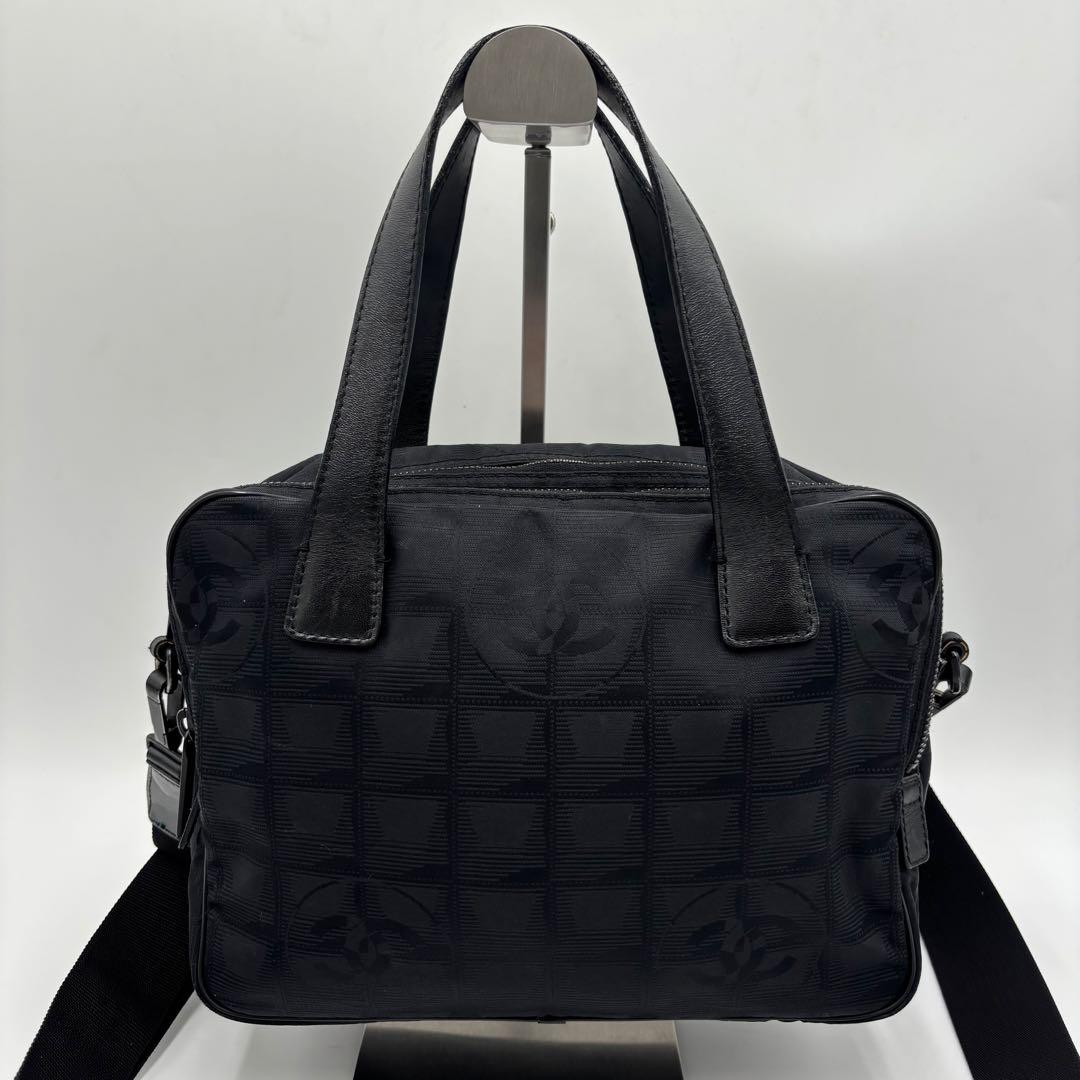 シャネル ニュートラベルライン 2way ショルダーバッグ ハンドバッグ 黒