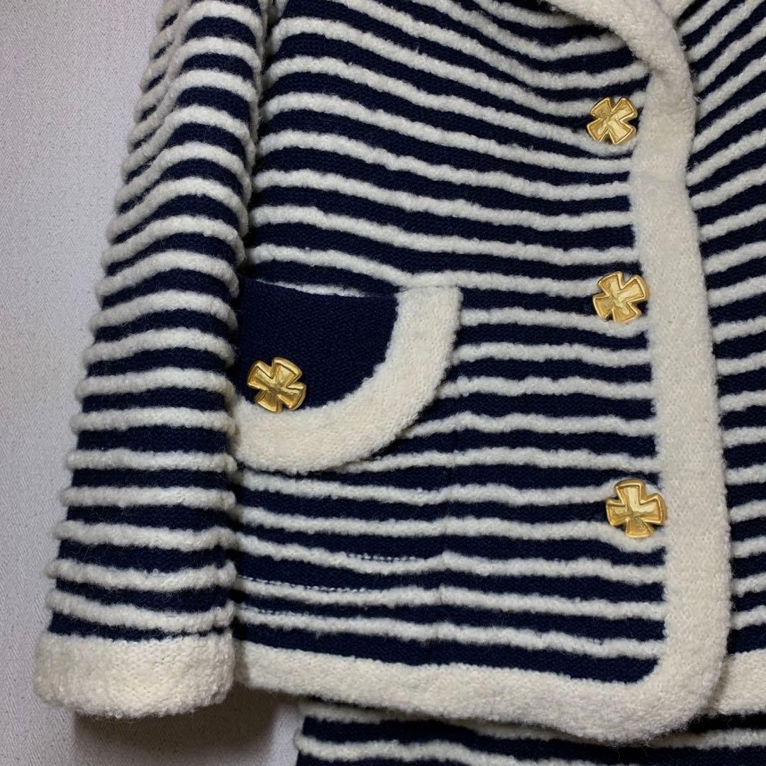 希少ミューゼドウジ　マリン超ボーダーニット　セットアップ　モヘア混ウール　38