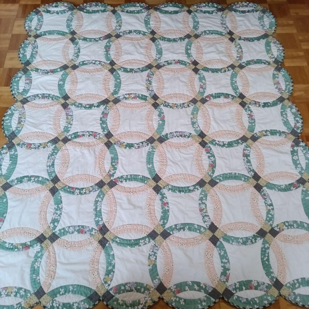 パッチワークキルト　ダブルウエディングリング