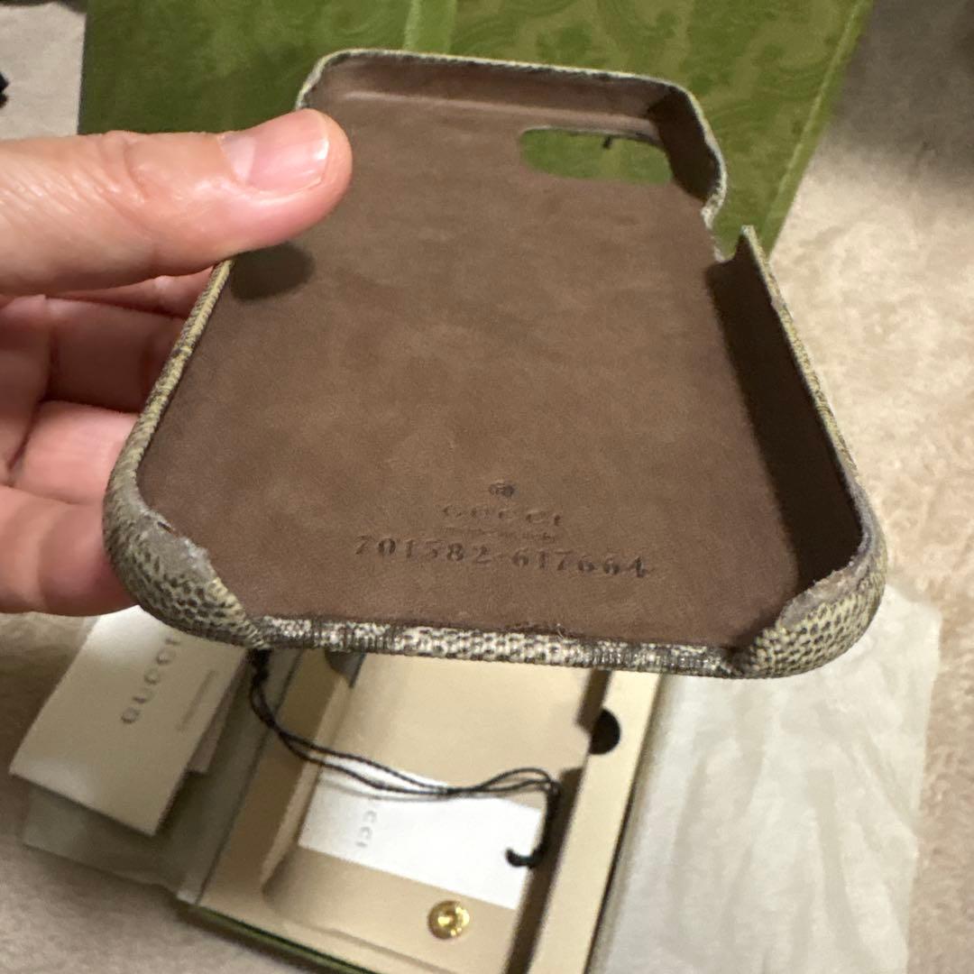GUCCI iPhone 13 ケース ベージュ & エボニー
