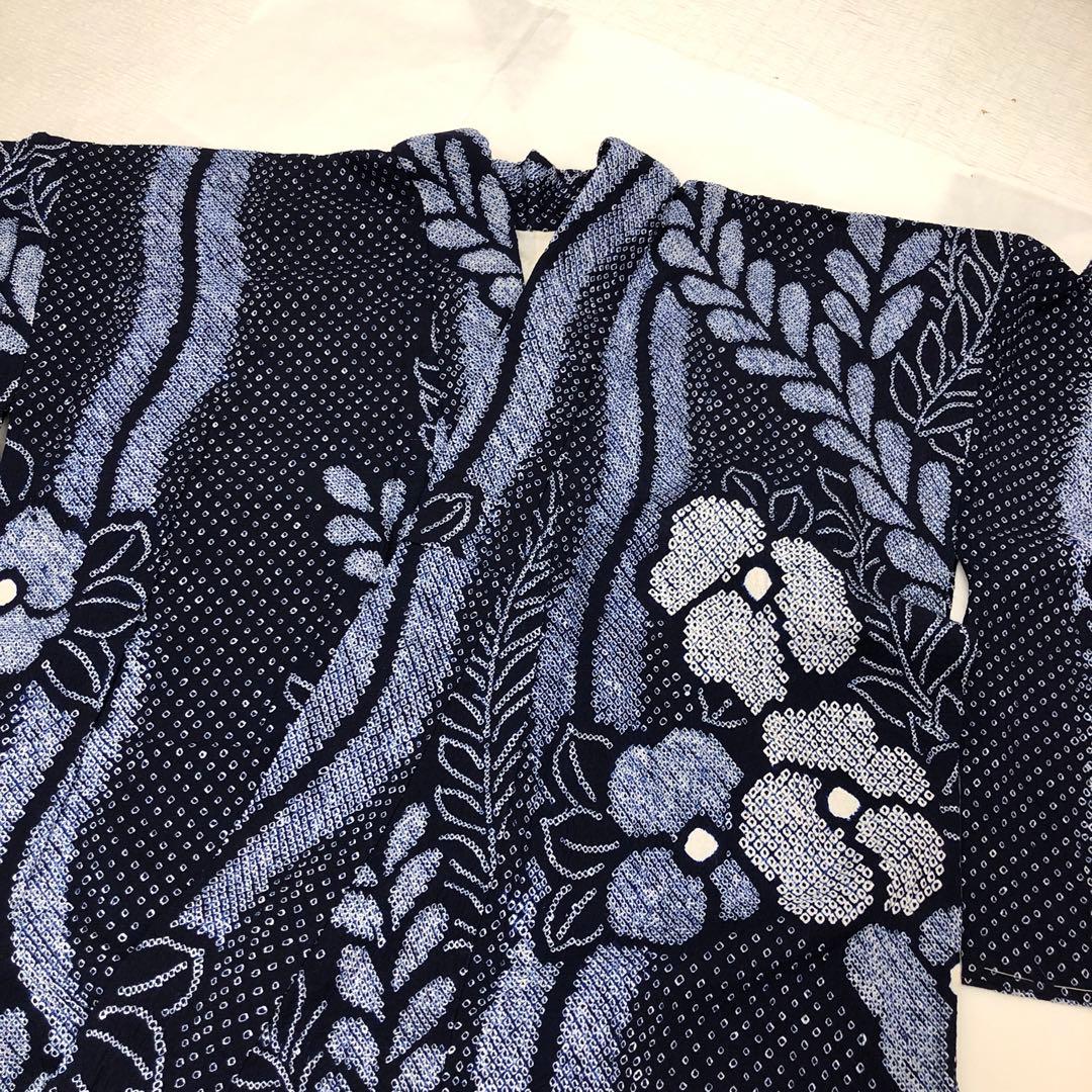 美品　上質　大人可愛い　有松鳴海絞り　浴衣　綿　絞り　高級ゆかた　浴衣のみ　濃紺