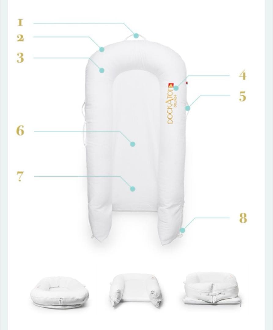 DockATot Deluxe+ ベビー用ベッド ホワイト