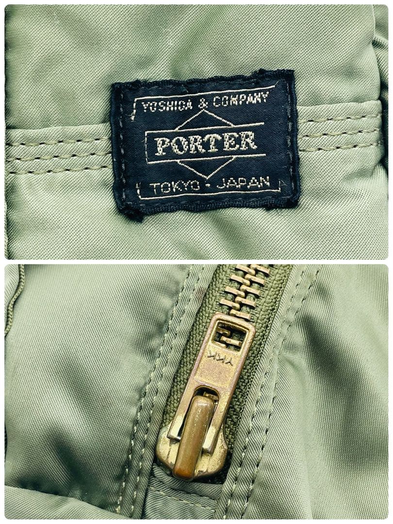 【良品】ポーター タンカー　ミニボストン　ドラムバッグ　カーキ　ナイロン