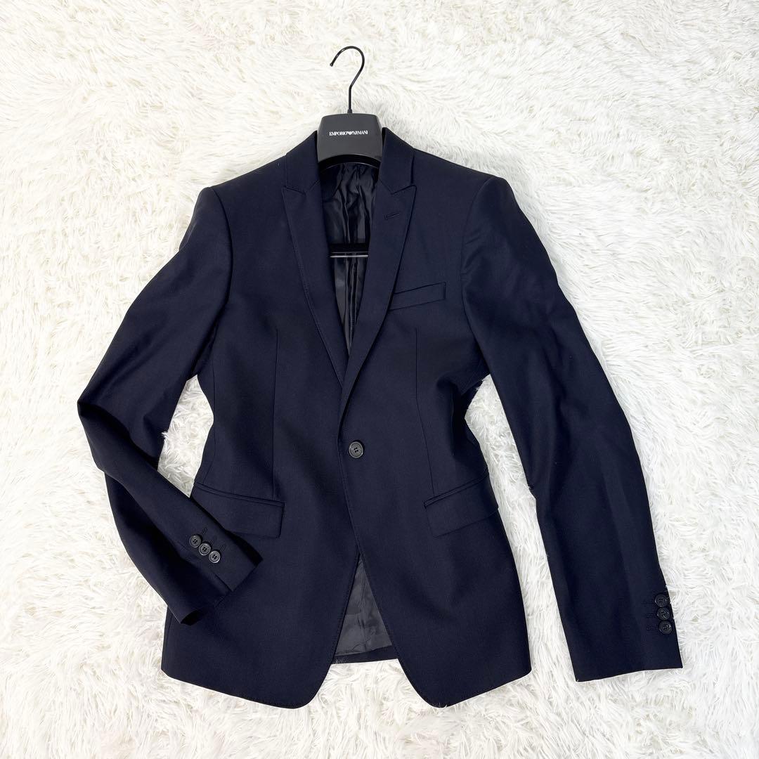 ☆ハンガー付☆エンポリオアルマーニ スーツ セットアップ 1B 総裏 ネイビー
