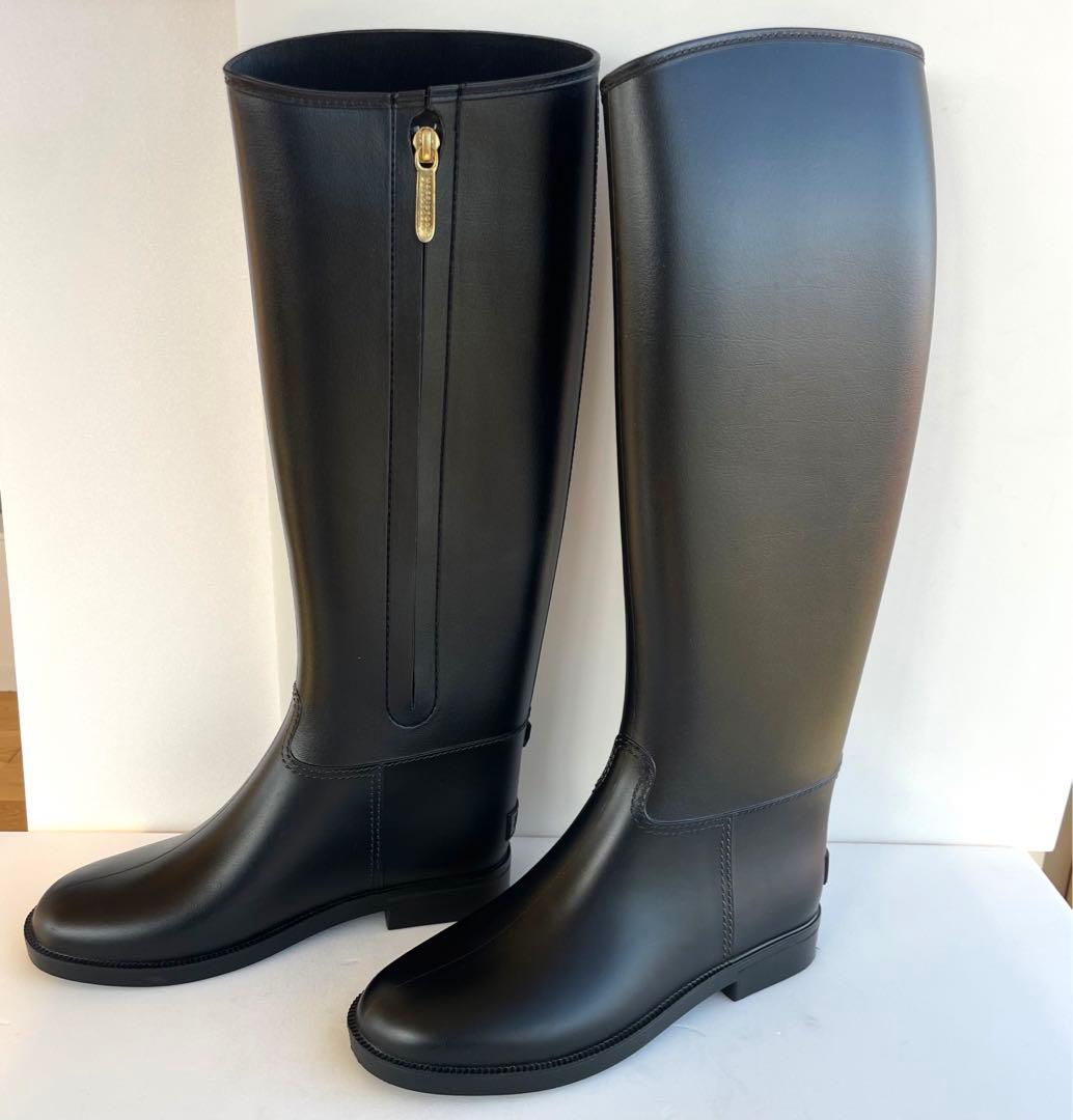 未使用級☆マッキントッシュフィロソフィー ロングレインブーツ S 22.5 黒