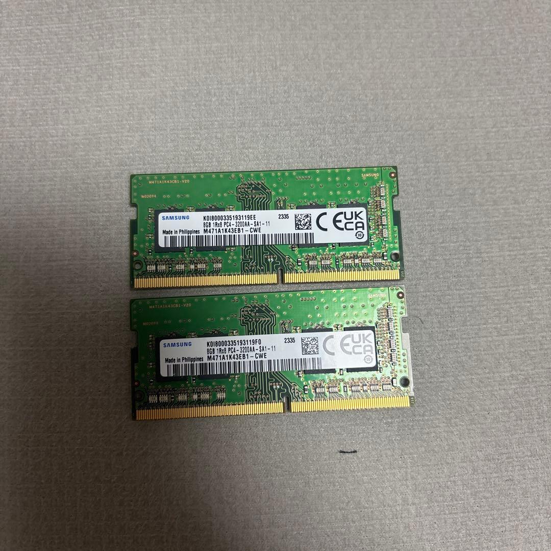 Samsung 8GB DDR4 3200MHz メモリ 2枚