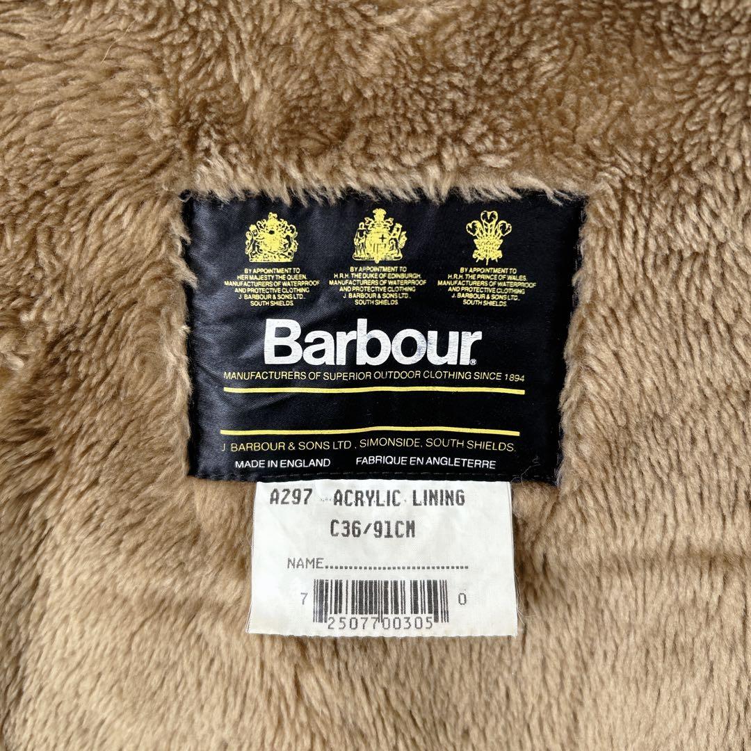 Barbour 90s パイルライナー 旧3クラウン 36 ジレ ベスト 英国製