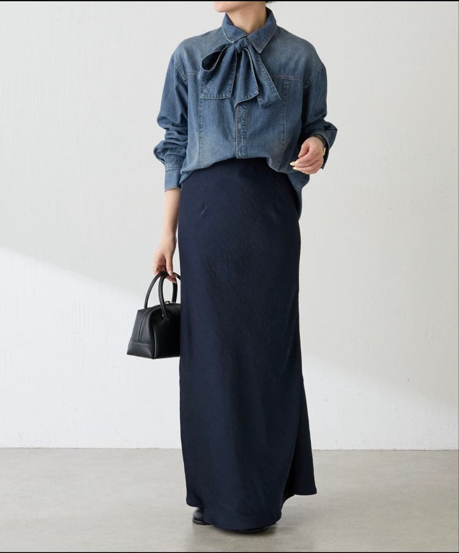 【新品】COLLAGE GALLARDAGALANTE ボウタイデニムシャツ