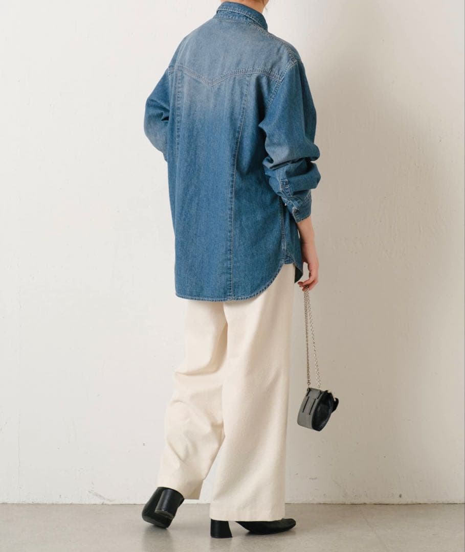 【新品】COLLAGE GALLARDAGALANTE ボウタイデニムシャツ