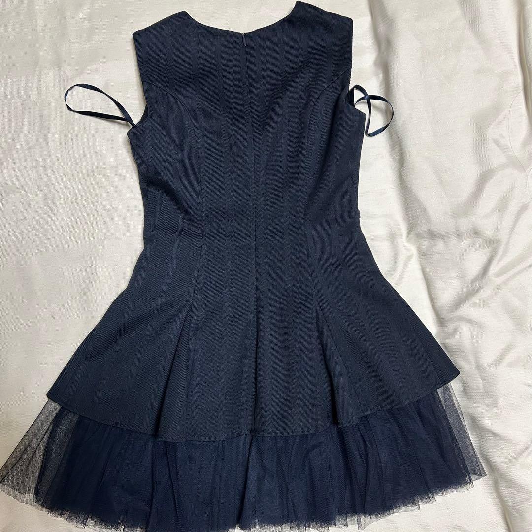 SサイズDEA. ディアバイローブドフルール ノースリーブベルトデザインチュール