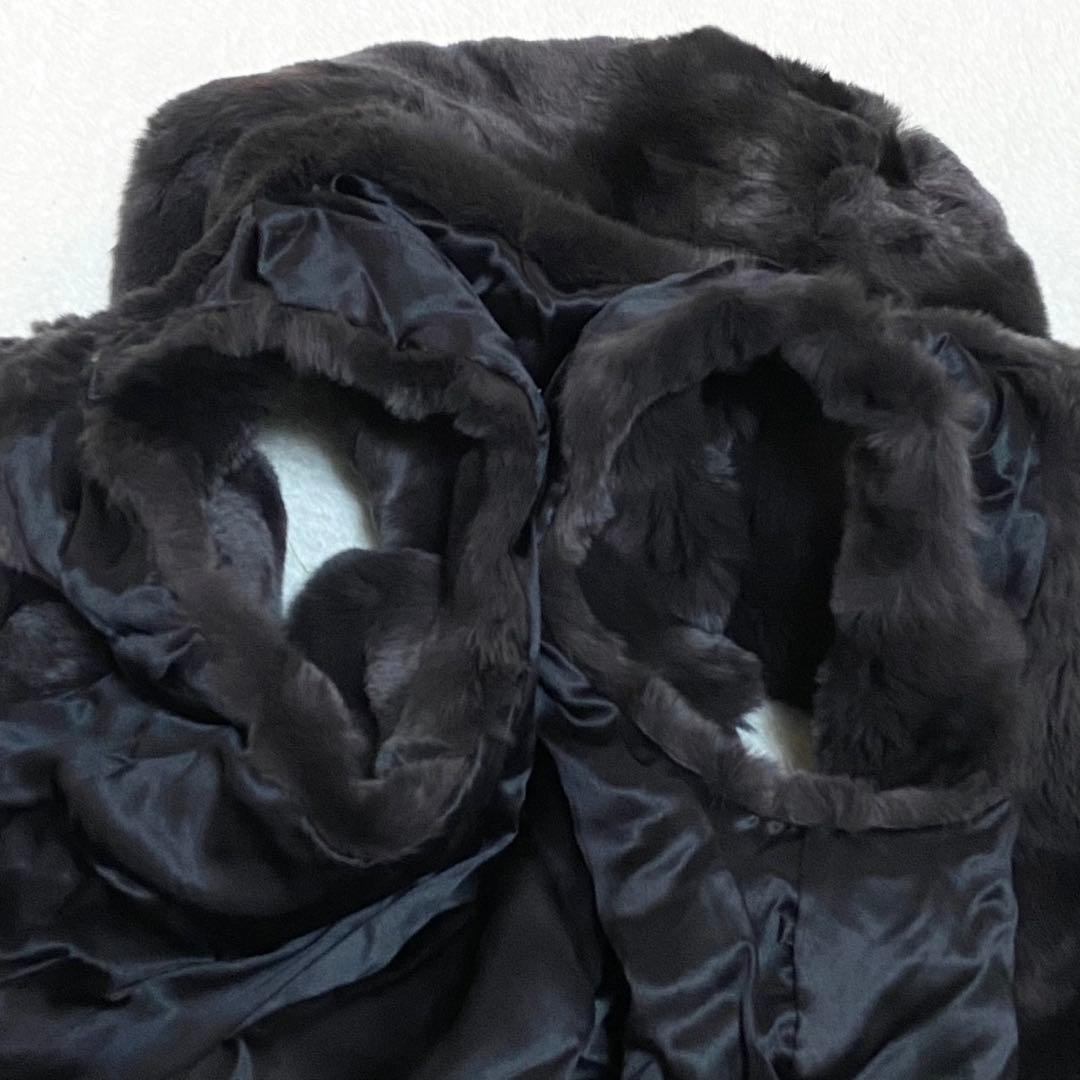 ザディグ＆ヴォルテール 毛皮 ラビットファーベスト フード グレー Sサイズ相当