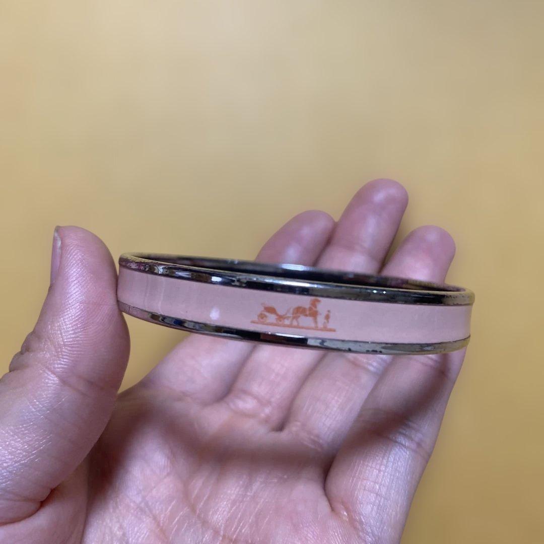 HERMES エルメス エマイユ バングル ピンク