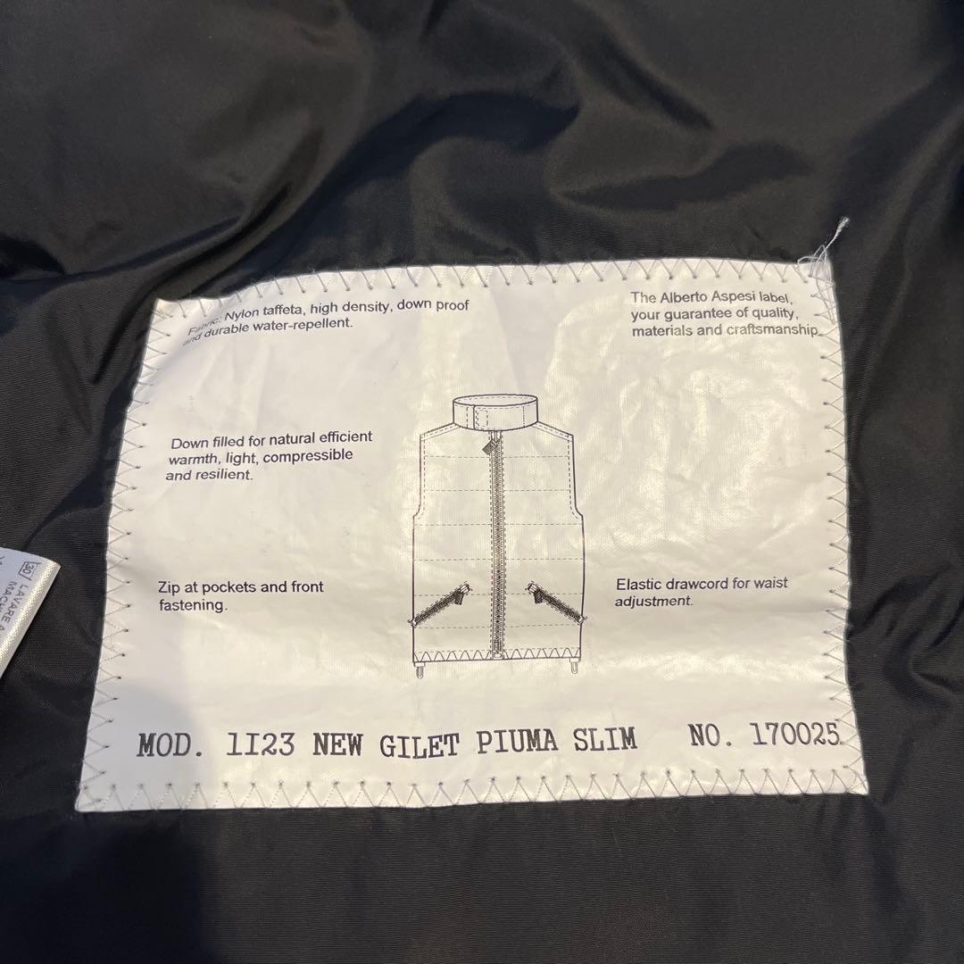 ASPESI 黒 ダウンベスト XS アスペジ