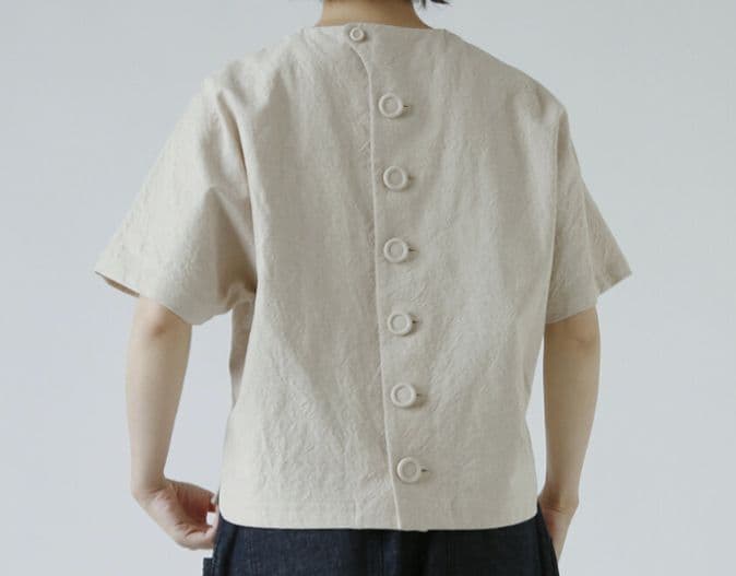 アトリエナルセ　コットン リネン スモック ブラウス “チューリップ