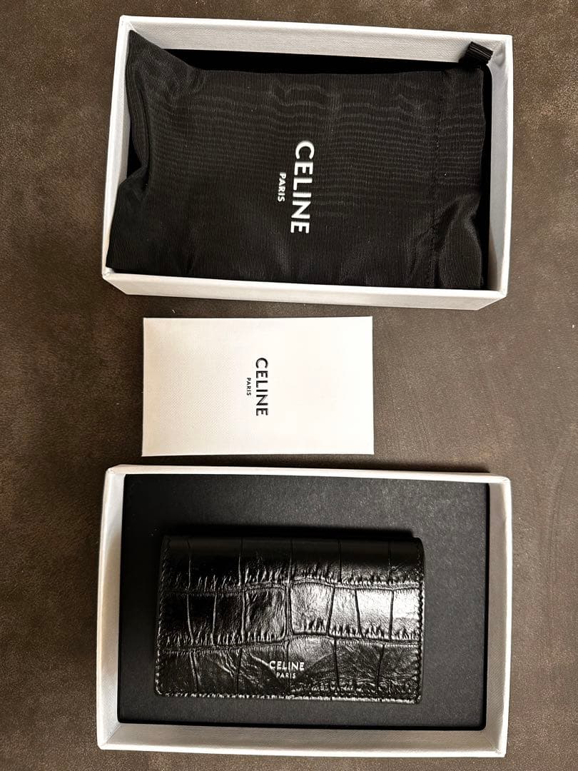 CELINE ブラックレザーキーケース