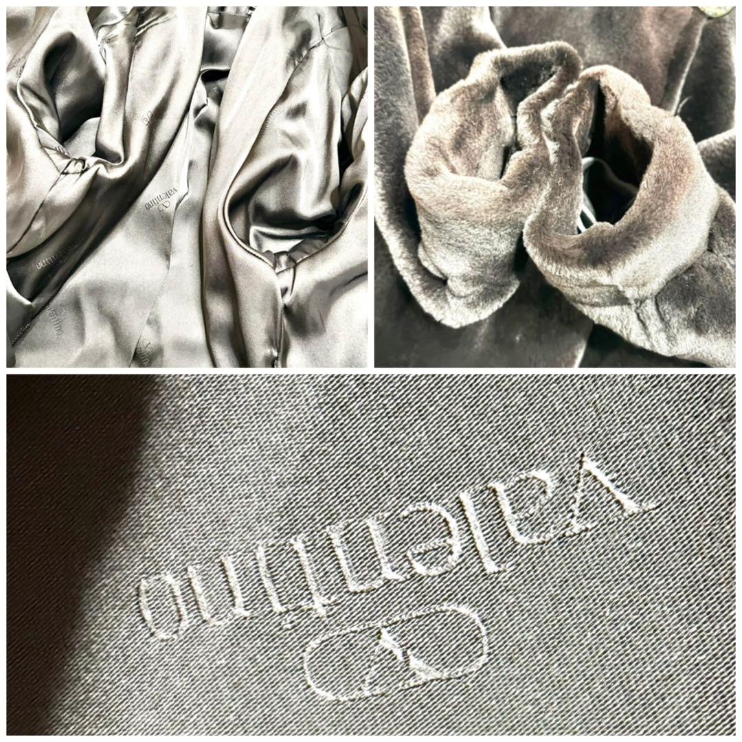 【着丈100cm】ヴァレンティノ シェアードミンク リアルファーコート 銀サガ